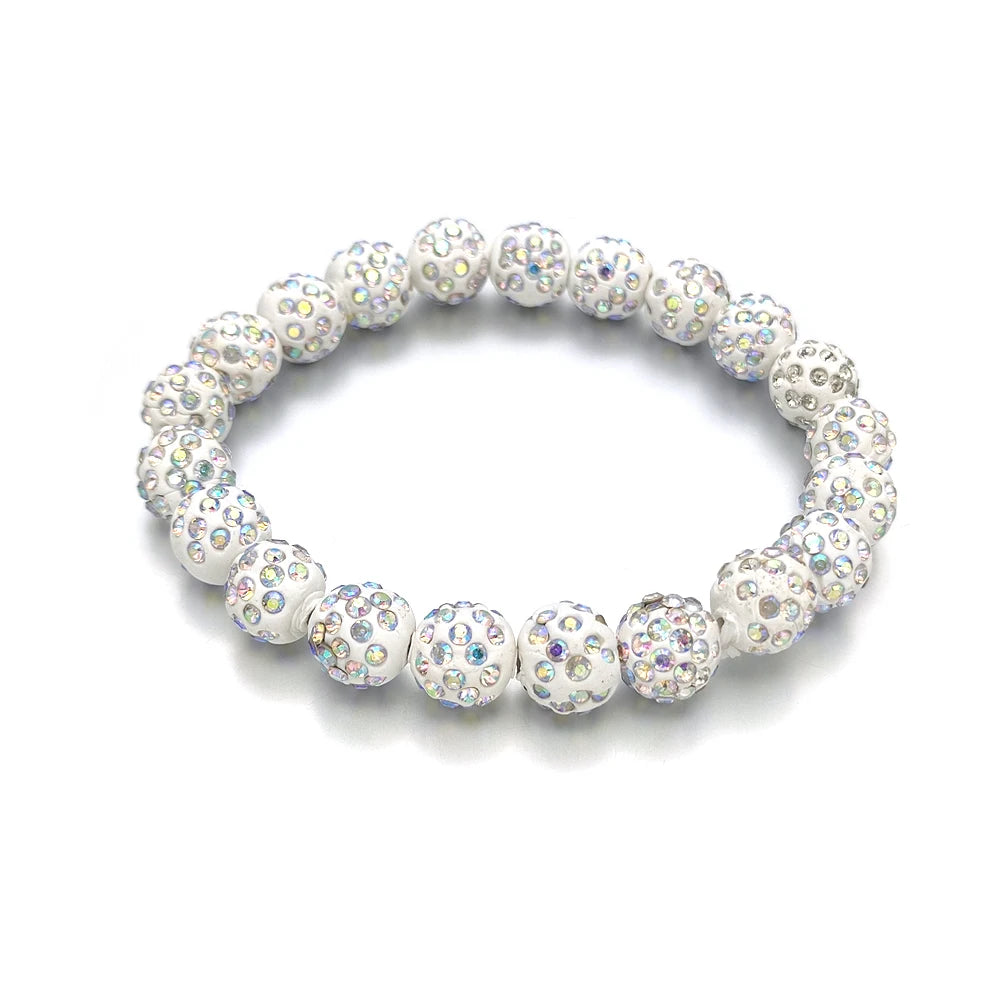 Hemasa pave disco ball beads stretchable bracelets / Bangle For Women Gift