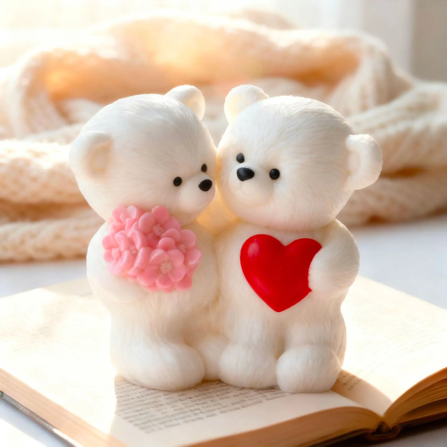 Hemasa Couple Bears Silicone Candle Mold/ Valentine's Day Handmade Gifts Aroma Gypsum Molds /Home Decoration Crafts Making