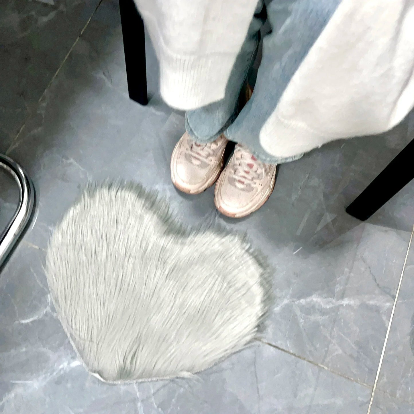 Hemasa Valentine'S Day Small Heart-Shaped Plush Area Rug Soft Indoor Carpet for Living Room Bedroom Cozy Home Decor New Year'S Gift