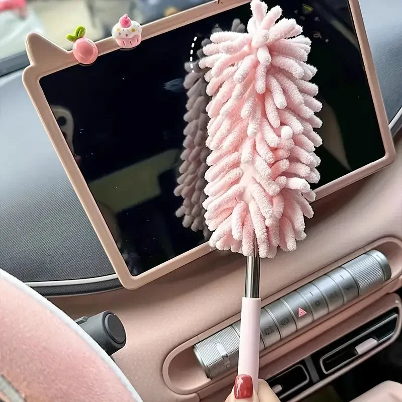 Hemasa Mini Car Duster Brush Extendable Bendable Microfiber Dusting Tool for Home and Auto Interior Cleaning Polyester Fiber Material
