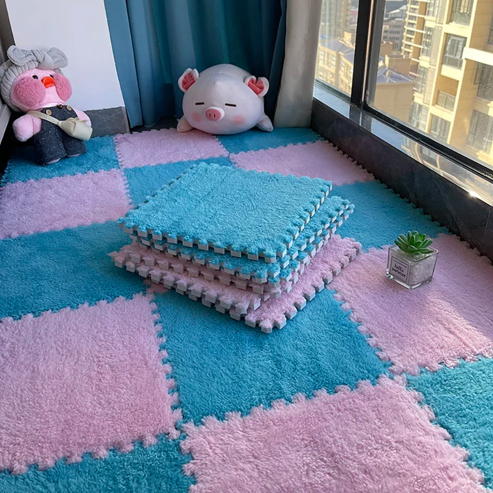 Hemasa Soft Plush Children's Mat Baby Toys Eva Foam Puzzle Carpet Warm Children Play Mats Interlocking Rugs Infant Carpet 30*30*1cm