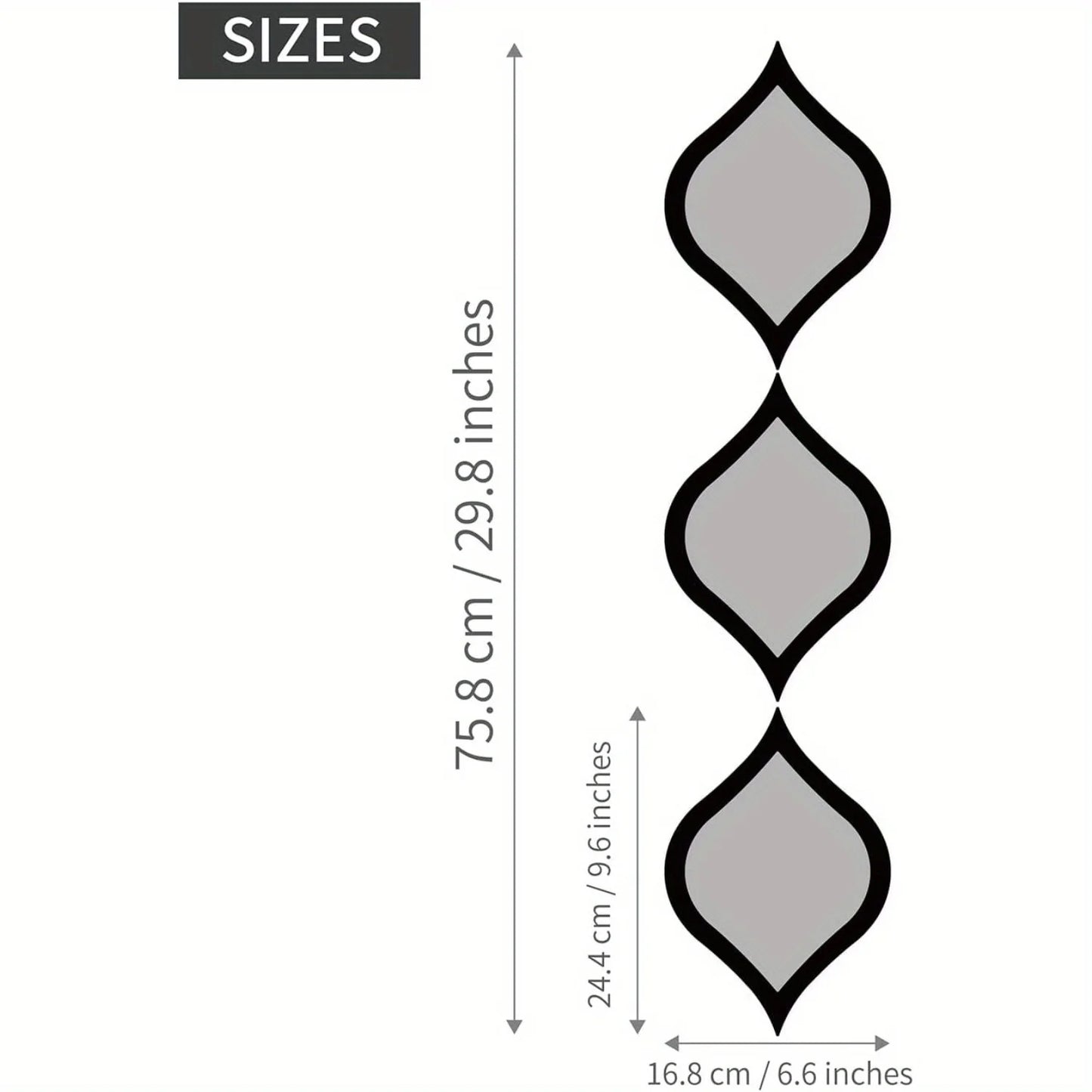 Hemasa 3pcs Modern Tear Drop Mirror Wall Decor, Bedroom Living Room Decor Boho Moon Wall Decor Home Bedroom Decor Living Room Decor