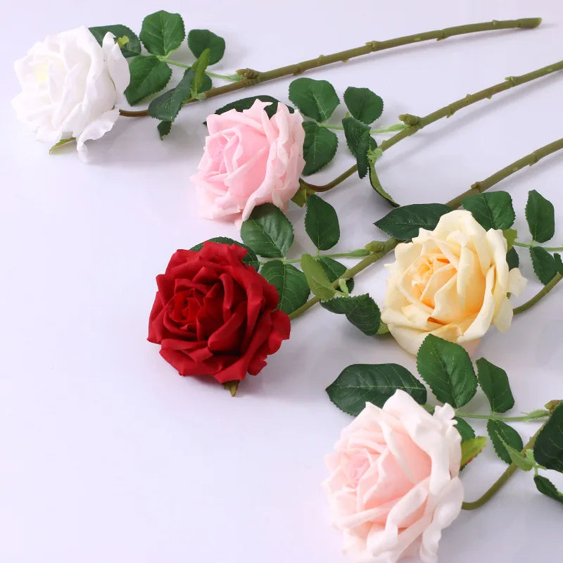 Real Touch Artificial Latex Rose Flowers Wedding Bridal Bouquet Home Dining Table Bedroom Study Garden Flower Arrangement Decor