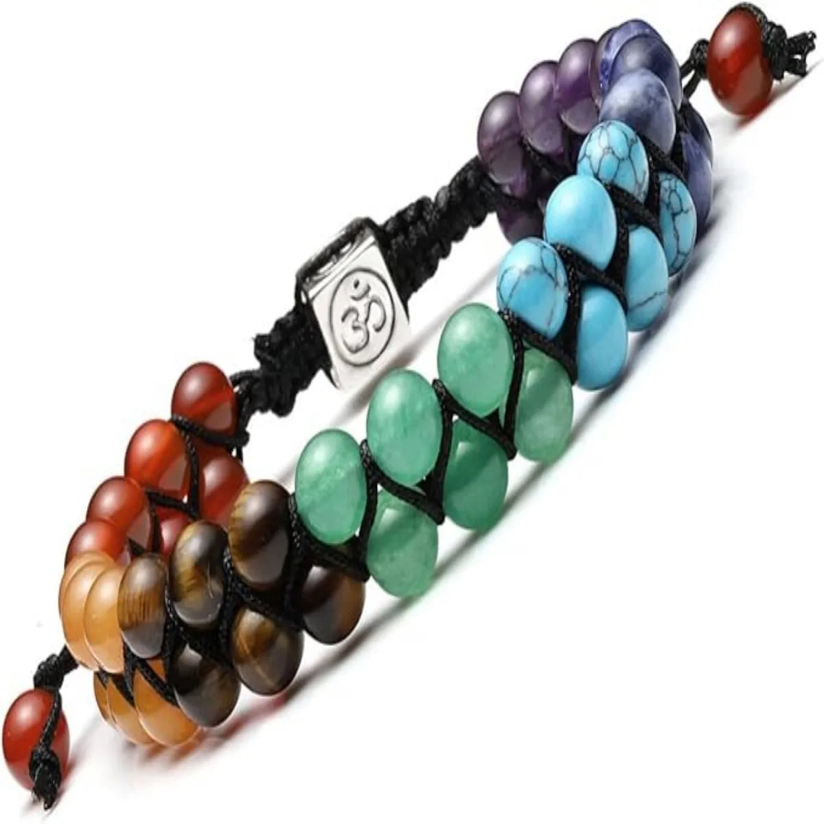 Top Plaza 7 Chakra Treatment Crystal Bracelet Yoga Stone Adjustable Beads Bracelet Meditation Relaxation Anxiety Women's Bracele