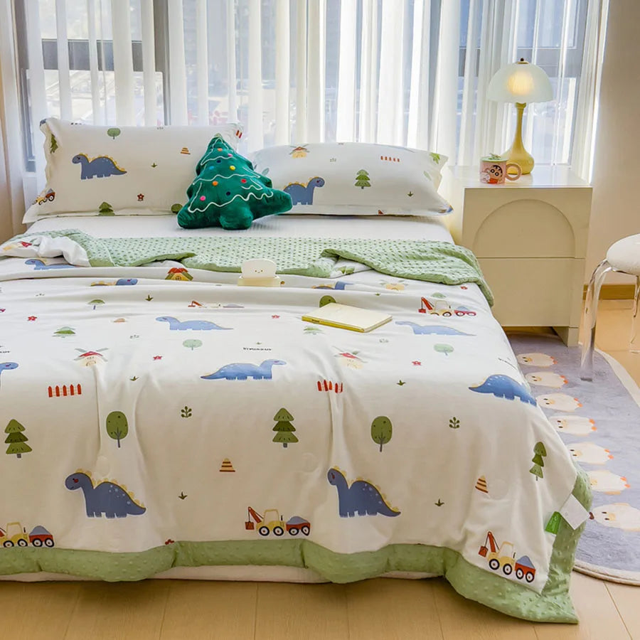 KDJEIKZ Summer Thin Comforter Ultra-Soft Air Conditioned Four Seasons 3D Beanie Comforter/Duvet/Blanket Bed 150 Single comforter