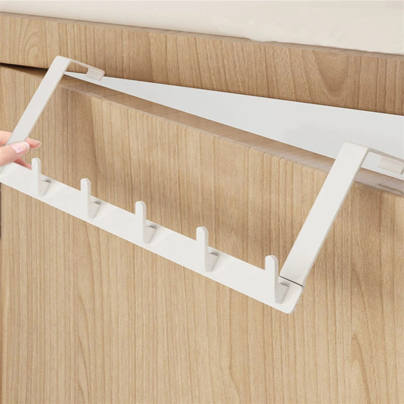 Hemasa Hooks Over The Door 5 Hooks Multifunctional Home Bathroom Organizer Rack Clothes Coat Hat Towel Hanger Bathroom Kitchen Supplies