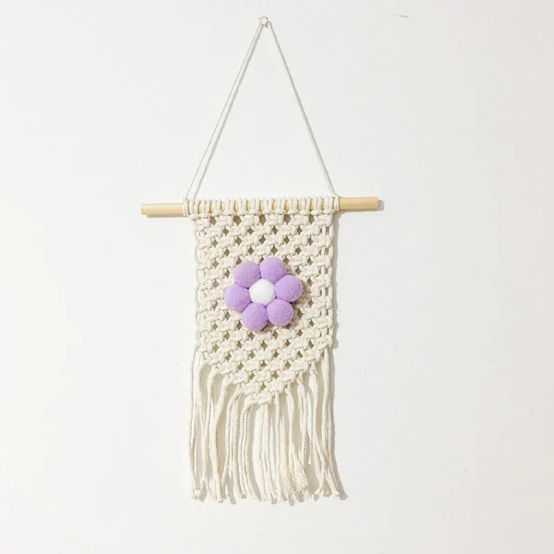 INS Handwoven Macrame Tapestry Wall Hanging Ornament for Handmade Nordic Moroccan Style Pedant Bohemian Bedroom Home Decoration