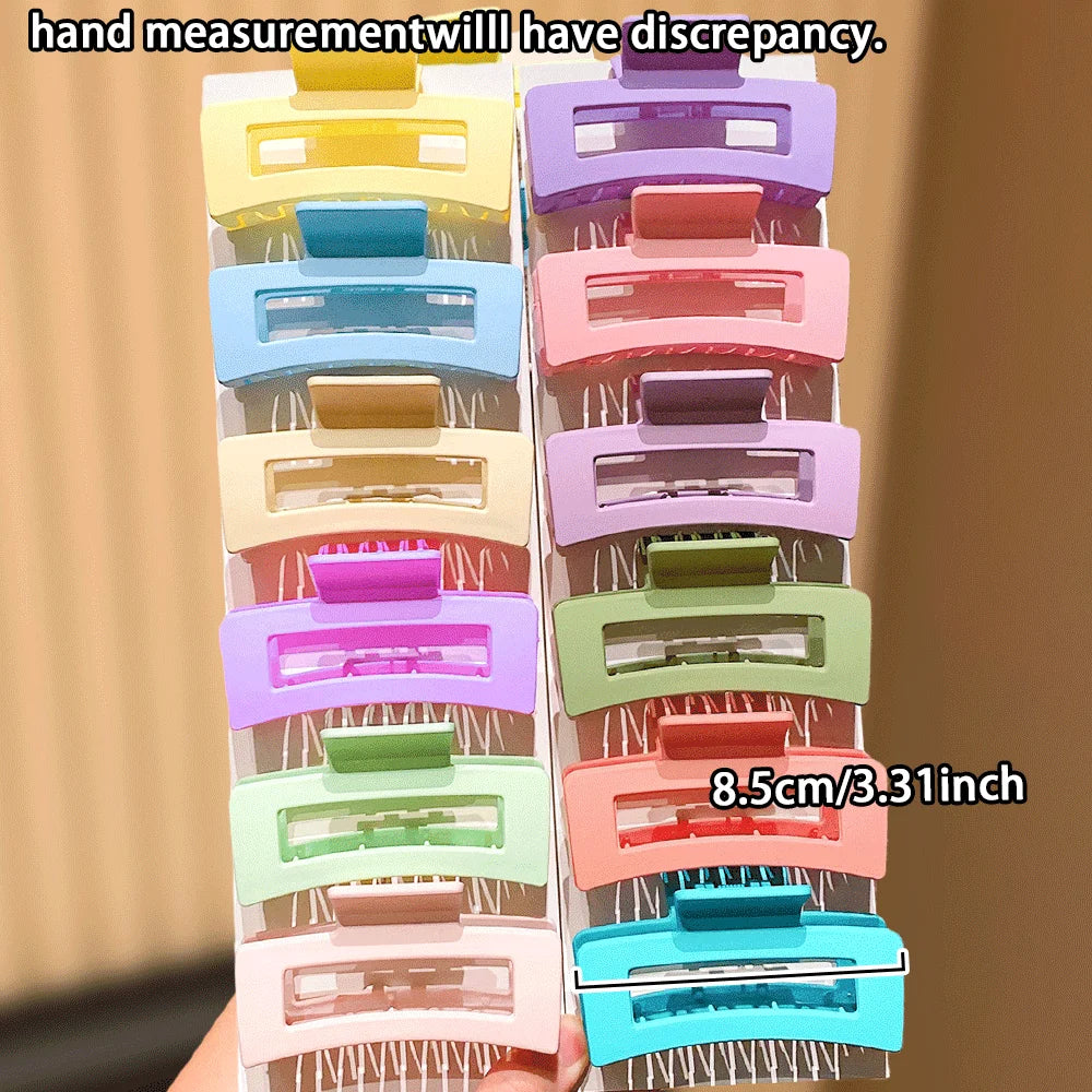 Tejesa 12/6-Pack Solid Color Square Hair Grips Fashionable Everyday Hair Accessories Styling Hairdo Enhancer for Casual Dates Home Use