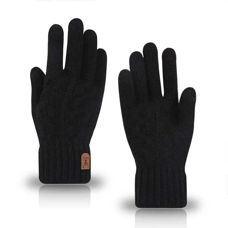 Hemasa  men's warm gloves/ winter  fleece gloves cold warm wool knitted gloves