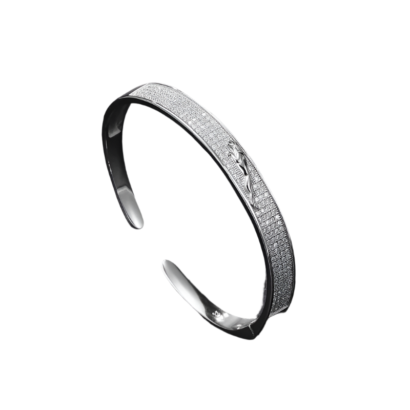 Hemasa Real Moissanite Cuff Bracelet For Men Women 925 Sterling Silver Diamond Open Bangle