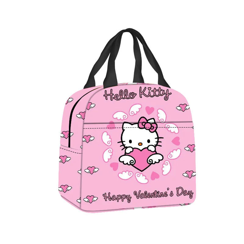 Hemasa Hello Kitty Portable Lunch Bag Cartoon Cute Insulated Lunch Bag Student Lunch Bag Kawaii Girl Gift