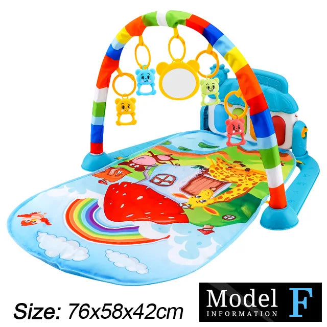 Tejesa Baby Fitness Stand Music Play Gym Activity Toys/ Newborn Piano Crawling Blanket Pedal Game Pad Early Education 0-36 Months Gifts