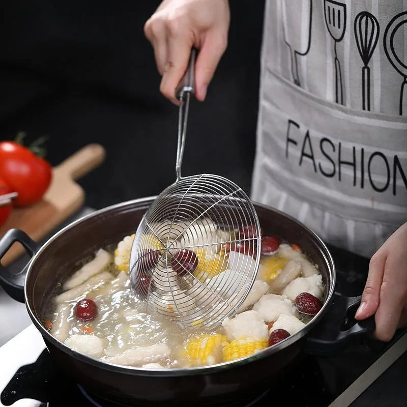 Hemasa Stainless Steel Frying Strainer French Fries Spoon Wire Mesh Skimmer Colander Fryer Scoop Sieve Kitchen Supplies
