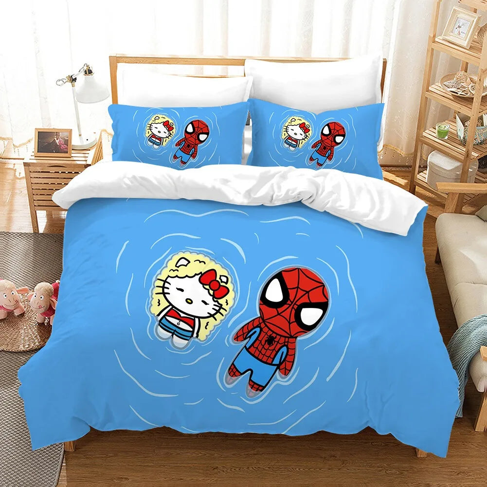 Super Marvel Ultimate Spiderman Bedding Set,Single Twin Full Queen King Size,Baby Cartoon Bed Set Kid Bedroom Bedding Sets