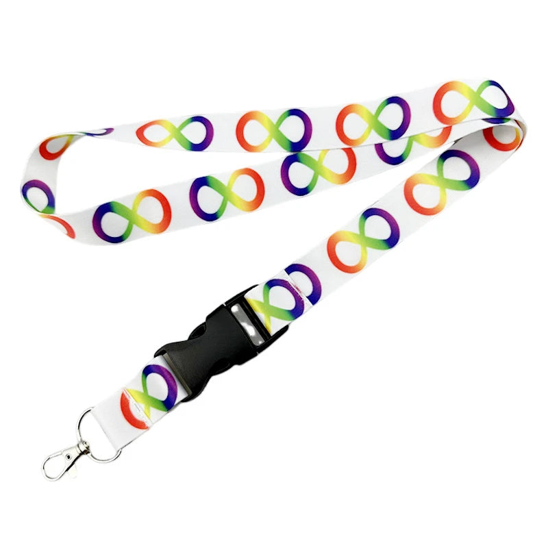 Autism Pattern Anime Lanyard Badge Holder ID Card Lanyards Mobile Phone Rope Key Lanyard Neck Straps Keychain Key Ring