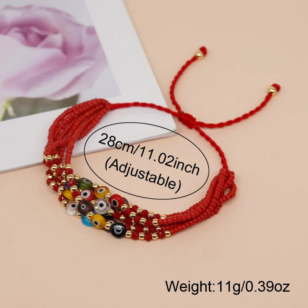 Go2boho Bohemian Seed Beaded Bracelets For Women Colorful Evil Eye Charms Lucky Handmade Jewelry Gifts 2024 New