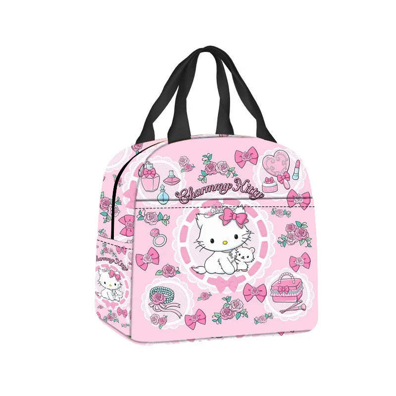 Hemasa Hello Kitty Portable Lunch Bag Cartoon Cute Insulated Lunch Bag Student Lunch Bag Kawaii Girl Gift