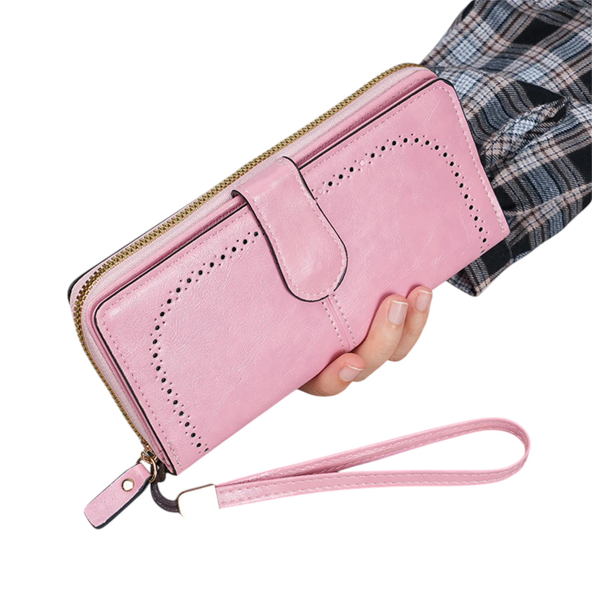 Hemasa Women's oil wax leather wallet / coin wallet Multi-function mobile phone bag multi-card bag