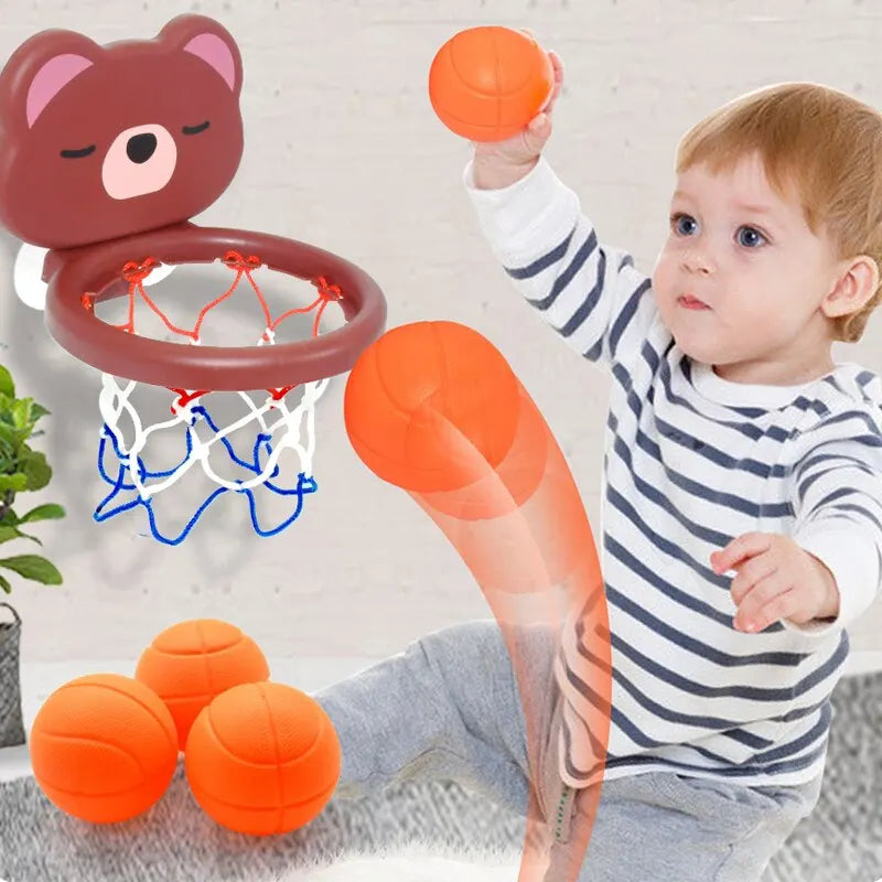 Tejesa Mini Cute Little Bear Basketball Bathroom Bath Toys Shoot At The Basket Games In The Pool