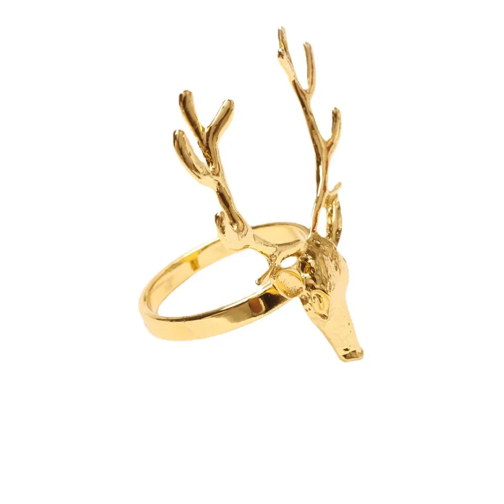 Hemasa 4Pcs Deer Napkin Rings