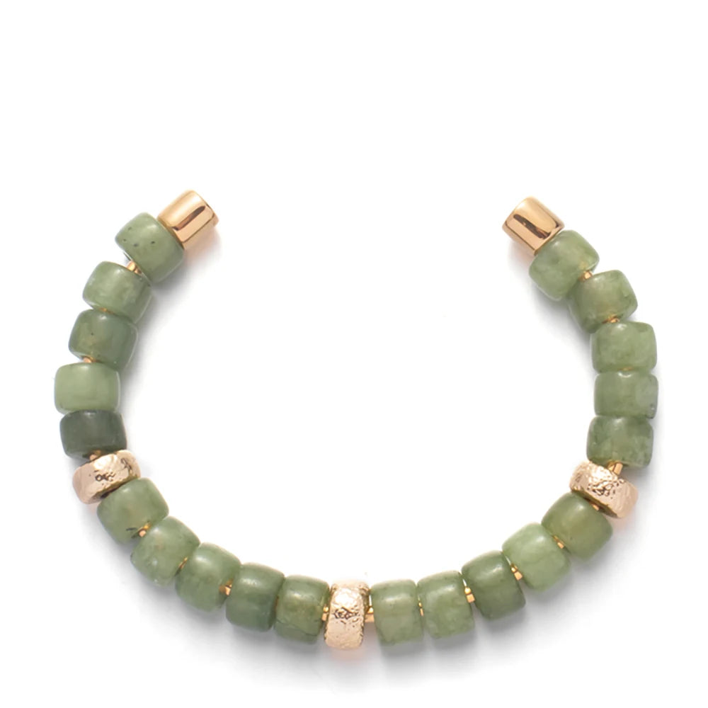 Tejesa Colorful  Natural Stone Cuff Bangle Bracelets For Women