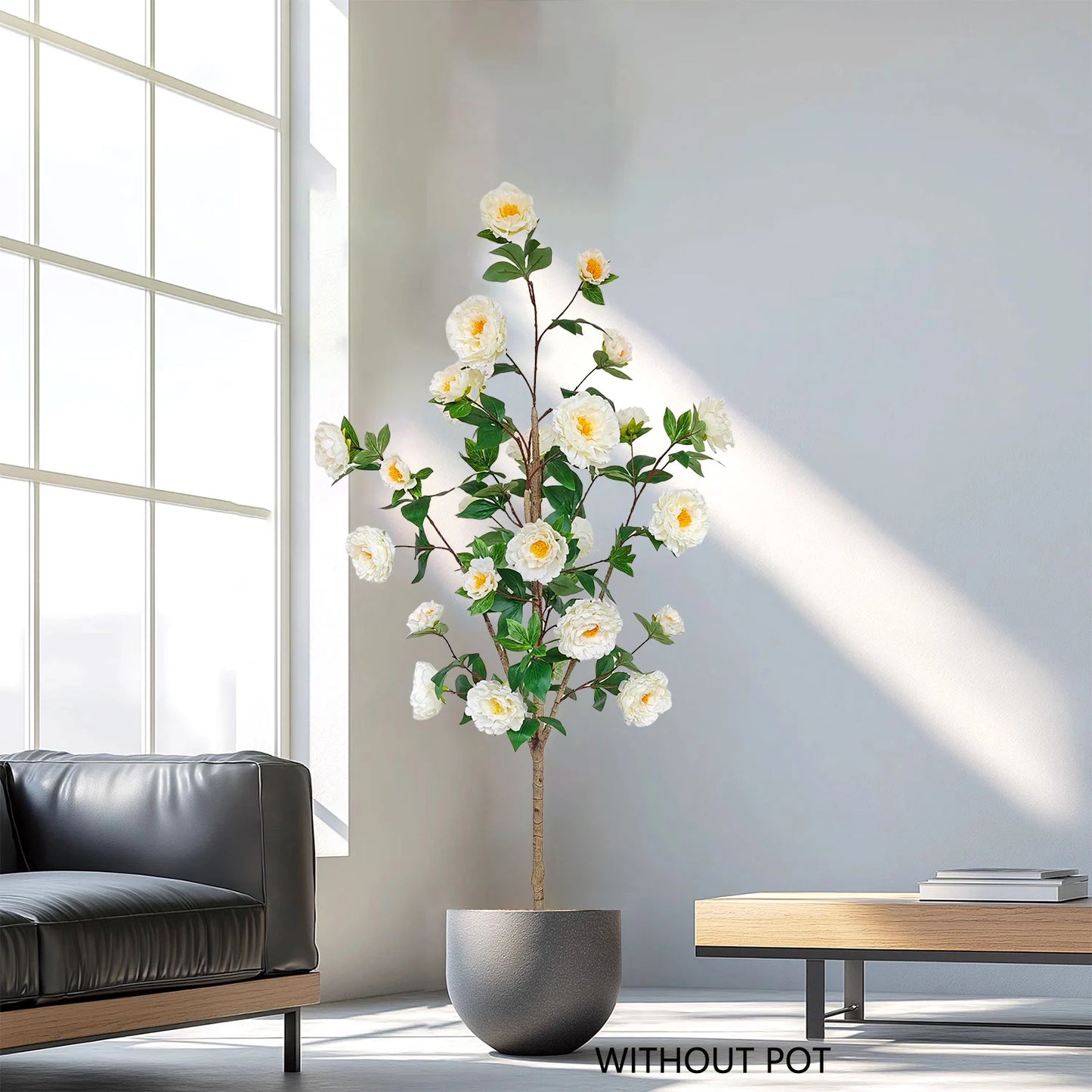 Tejesa 130-180CM Artificial Peony Flower tree plant Indoor outdoor Ornament fake plant for home garden wedding party living room decor