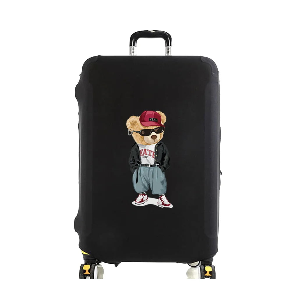 Tejesa Luggage Cover Suitcase Protector Thicken Elasticity Dust Covered Anti-scratch Protective Case 18-32 Inch Trolley Set Jacket Bear