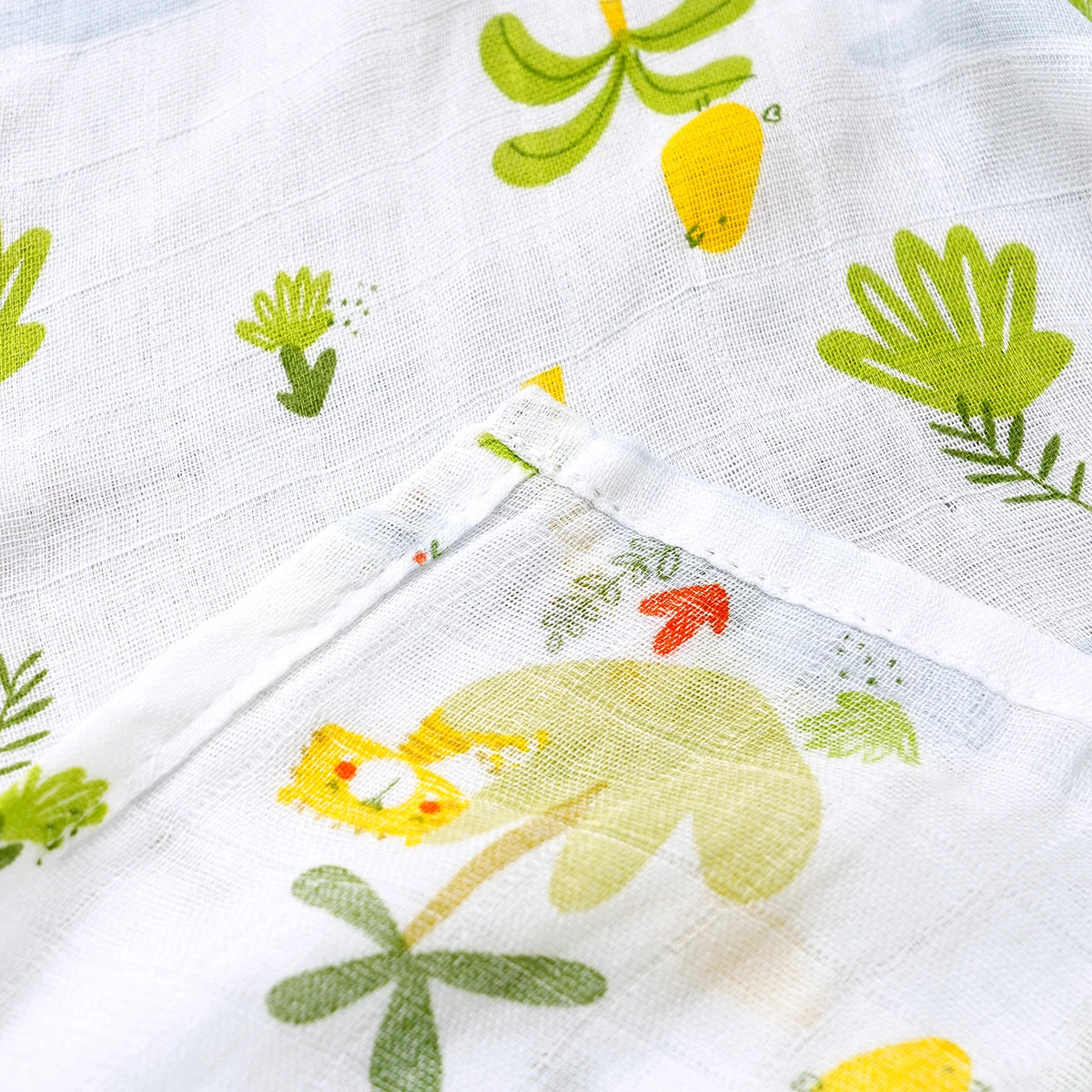 Tejesa 2Pcs Bamboo Cotton Baby Muslin Swaddle Blankets /Breathable Newborn Wrap Infant Bath Towels 120x110cm