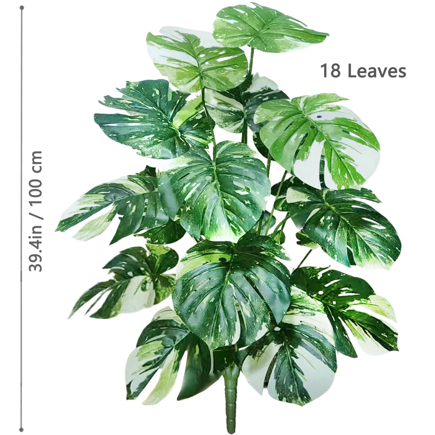 Tejesa 60-103cm Artificial Monstera deliciosa Pothos Alocasia Leaf Fake Plant Ornamental Festive Home Office Decoration