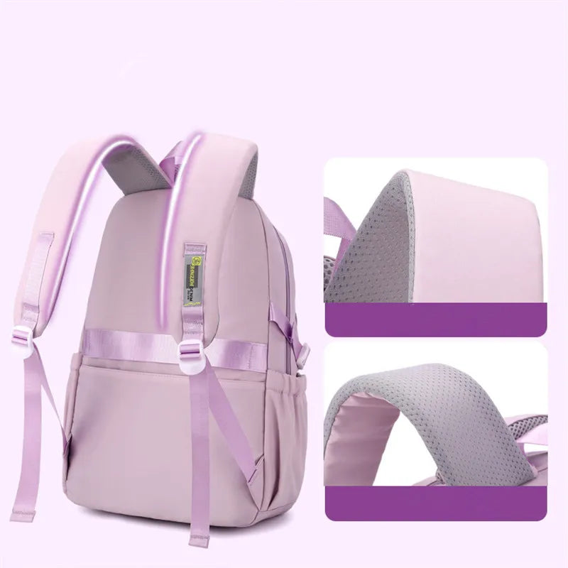 Hemasa Middle School Student School Bag With Purse For Teenager Children Pink Schoolbag Primary High Bagpack Teens Child Kids Backpacks
