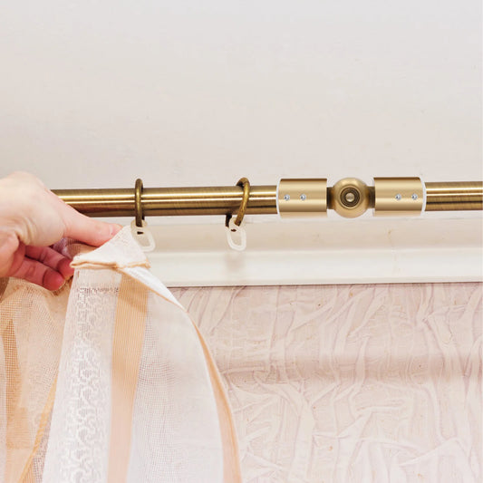 2Pcs Curtain Rod Corner Connector 90° to 180° Adjustable Angle Hinged Elbow Curtain Rod Connector 1Inch Window Curtain Connector