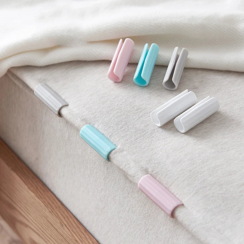 Hemasa 12PCS BedSheet Clips Plastic Holders  Clamp Quilt Bed Clipper Cover Grippers Fasteners Mattress Holder for Sheets Home