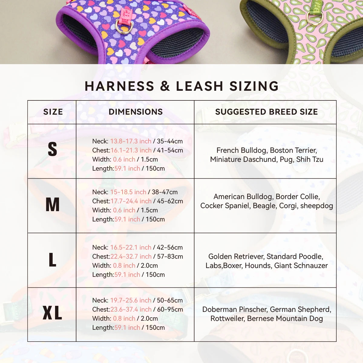 Valentine's Day and New Year's gift Cute Design Adjutable Luxury Designer Pet Harness &1 Pcs Color Matching Pet Dog Leashes
