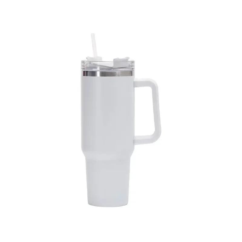Hemasa 40oz Stainless Steel Water Bottle  Car Coffee Mug Personalized Tumbler with Handle Lid Straw Vacuum Thermos Cup