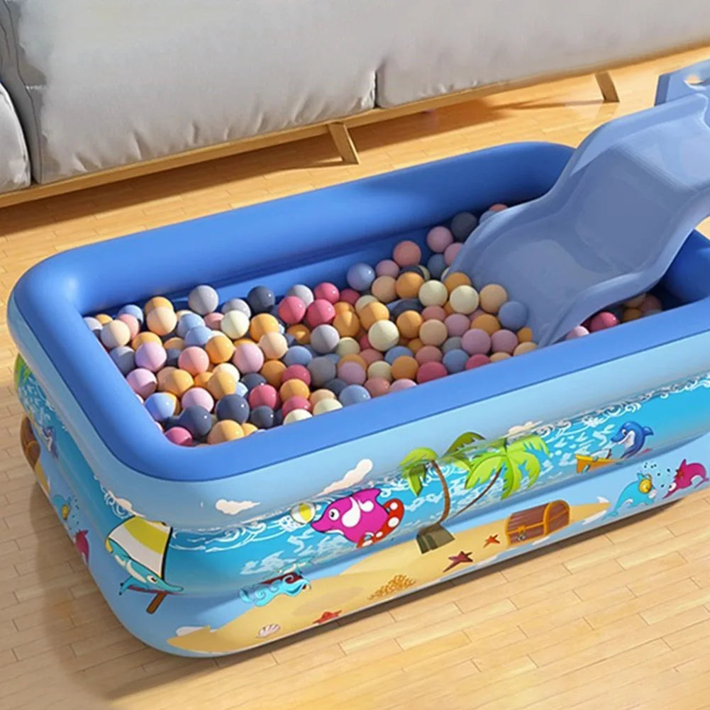 Tejesa Inflatable Swimming Pool Large Family Pools 120cm Rectangle Framed Children Swimming Pool Summer Outdoor Pool Baby Bathtub Toys