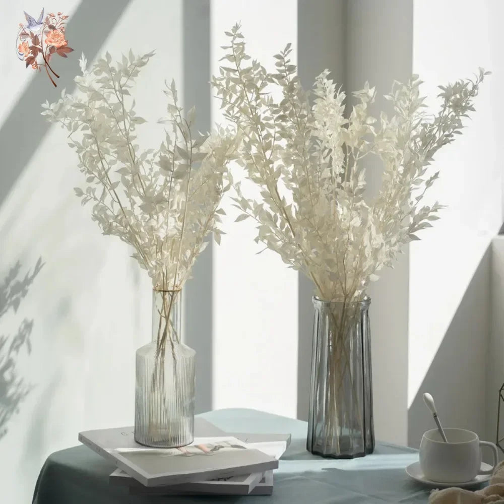 20-60g Dried Flowers Ruscus Eucalyptus Leaves Bouquet Home Decor Natural Preserved Plant Branch Stems Garden Wedding Decoration