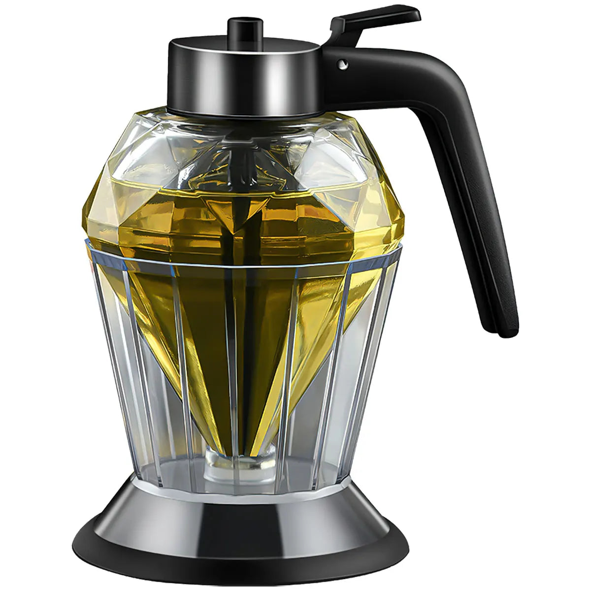 Diamond Glass Honey Dispenser 200ml Oil Dispenser with Stand Oil Bottle Vinegar and Sauce Glass Cruet Cooking Kitchen Tool