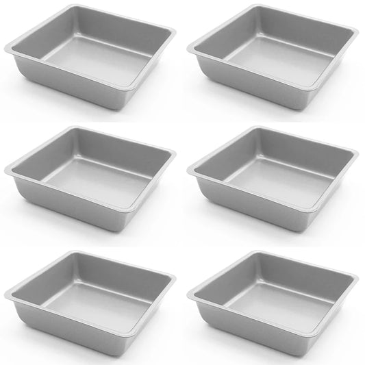 Tejesa 4/6Pcs Square Mini Cake Mold Nonstick Bread Pizza Baking Tray 4 Inch Carbon Steel Cake Pan Baking Dish Mold Bakeware For Kitchen