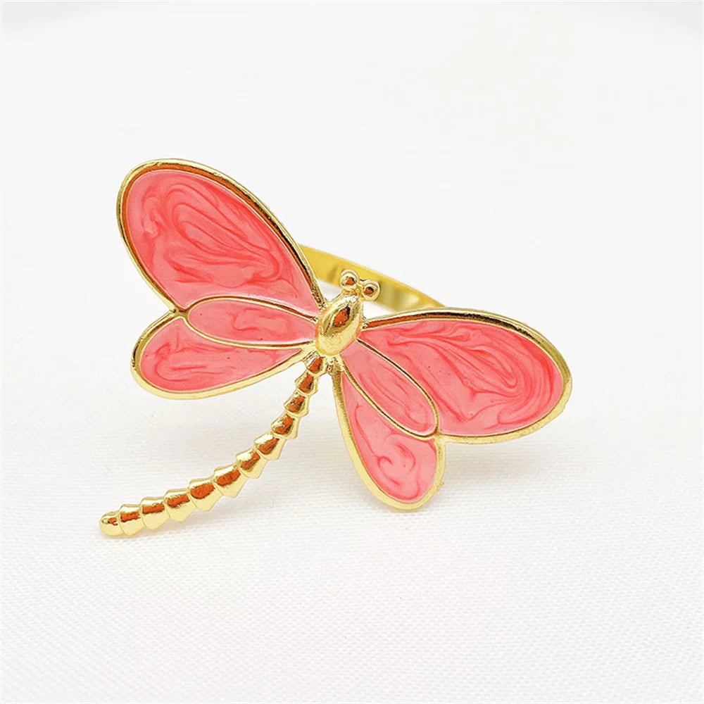 Hemasa 6Pcs Flower Bee Napkin Rings /Metal Daisy Flower Napkin Rings