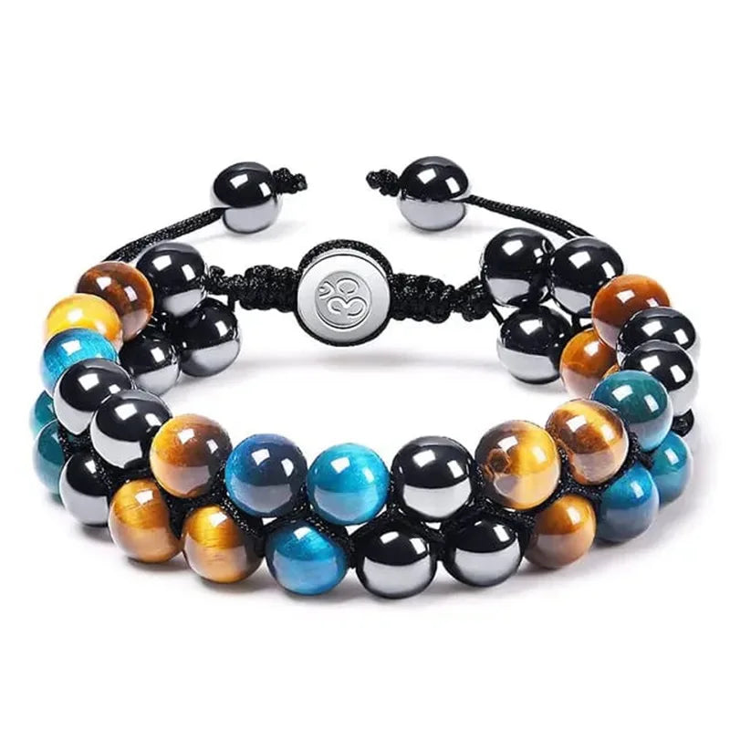 Hemasa   tiger eye handmade double-layer adjustable bracelet