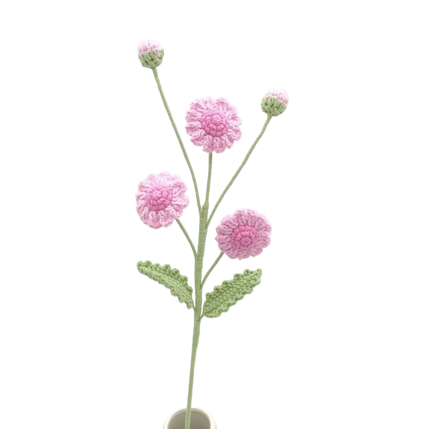 Hemasa 3Pcs Daisy Crochet Flowers Bouquet Cute Knitting Flowers Creative Artificial Flower Handwoven Plant Table Home Decor
