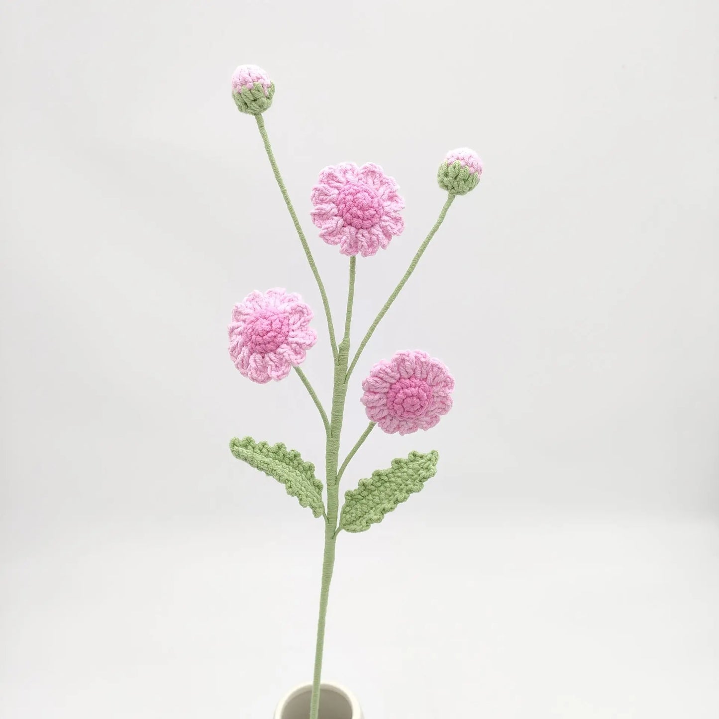 Hemasa 3Pcs Daisy Crochet Flowers Bouquet Cute Knitting Flowers Creative Artificial Flower Handwoven Plant Table Home Decor