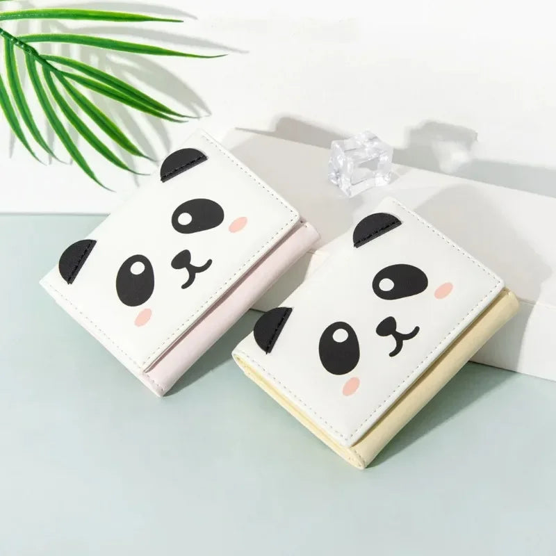 Hemasa Cute Panda Small Money Clip Pocket Wallets for Students Mini Coin Purse