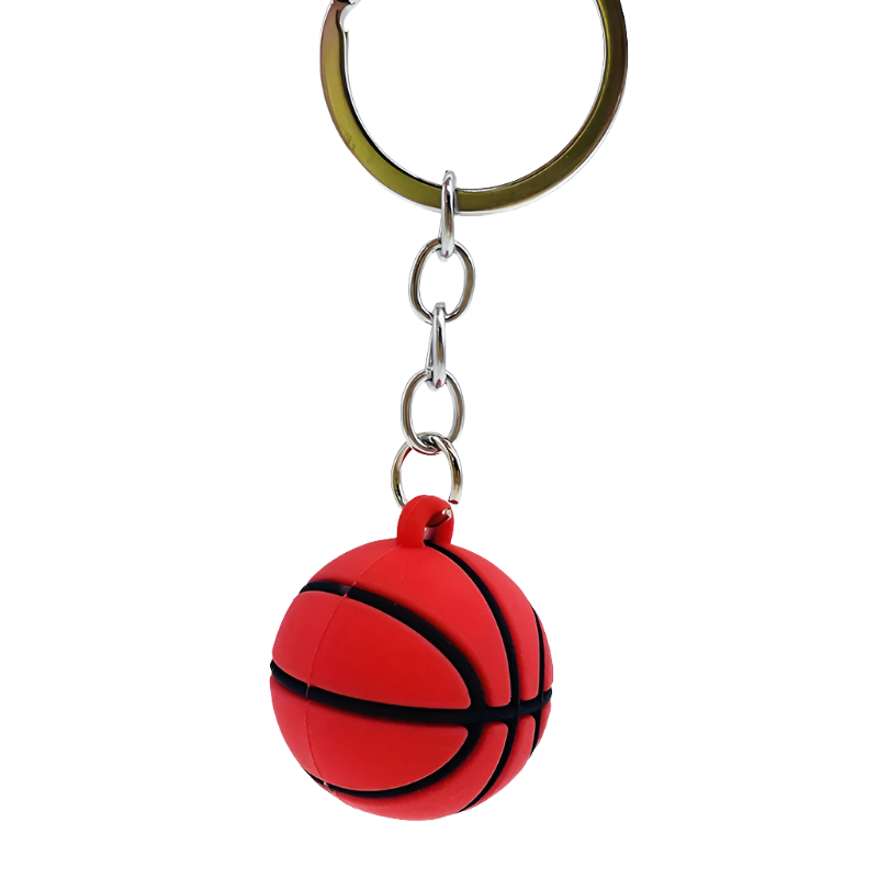 Hemasa Silicone Football Basketball Key Chain  / Volleyball/ Tennis /Rugby Keyring Bag Car Keys