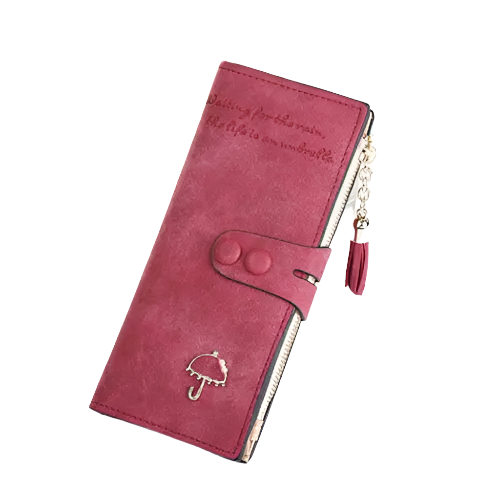 Hemasa Women Wallet Lady Clutch Leather Frosted Tassel Female Wallets Long Length Card Holder