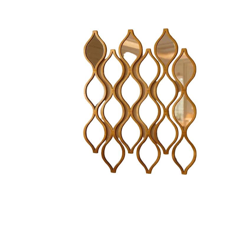 Hemasa 12pcs Teardrop Combination Bathroom Mirror | Golden Artistic Decorative Mirror for Bedroom, Living Room, Hallway Accent Wall
