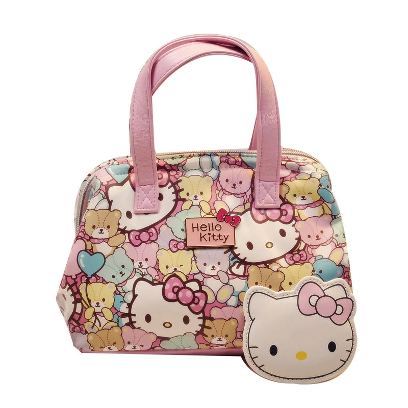 Hemasa Hello Kitty Cartoon Cosmetic Bag /Make Up Bag Travel Size Makeup PU Purses Bags Melody Women Handsbag