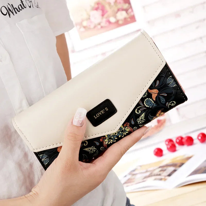 Tejesa   Womens Ladies Envelope Pu Leather Card Button Clutch Purse Long Wallets Money Bag
