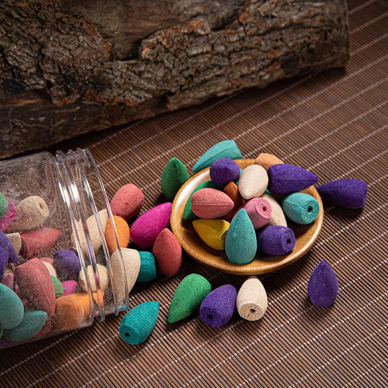 Hemasa 200pcs Natural Waterfall Incense Cones Reflux Tower Incense for Burner Smoke Backflow Cone Fragrance Lavender Aromatherapy