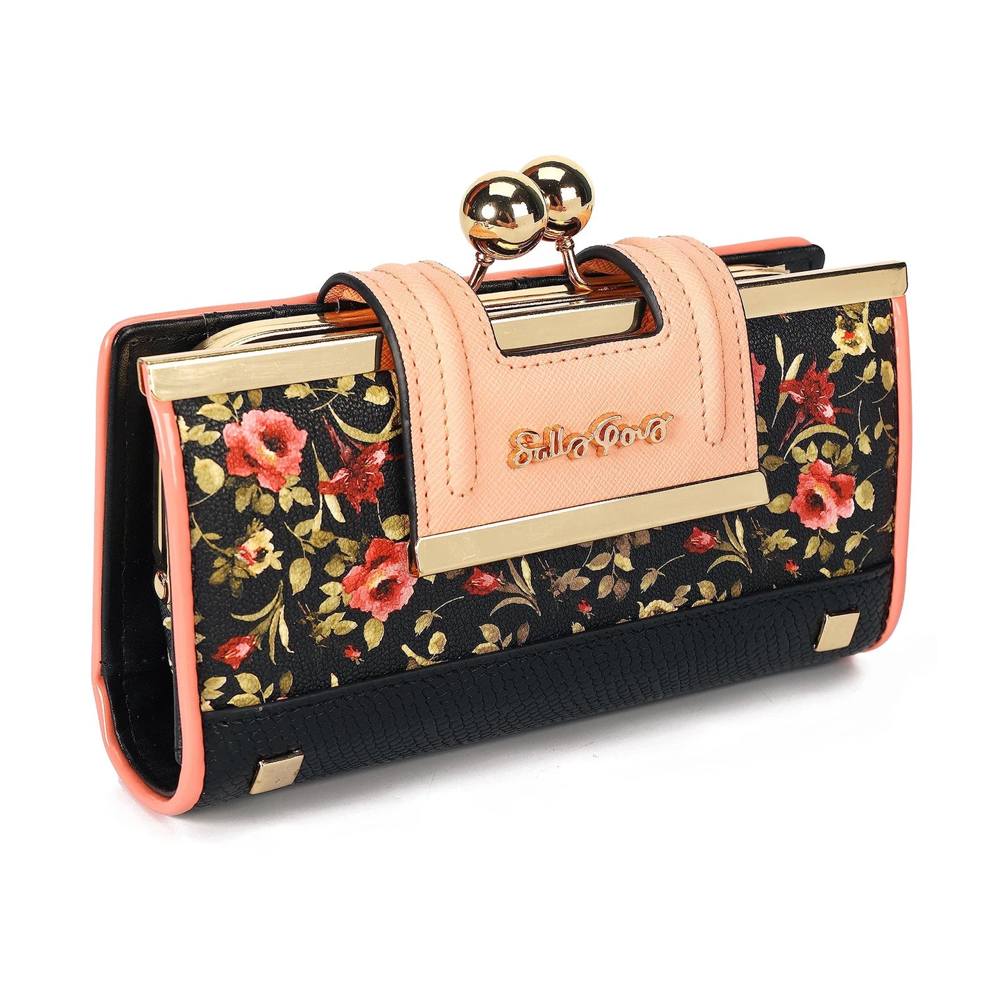 Hemasa  Leather Handbag Long Purse 10-card slots and clips Zero